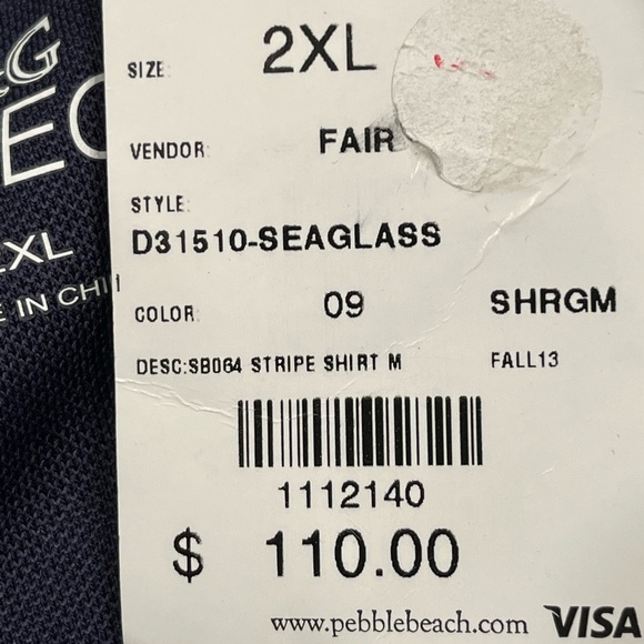 NWT F&G TECH GOLF POLO.SIZE 2 XL . COLOR SEAGLASS - Picture 9 of 10